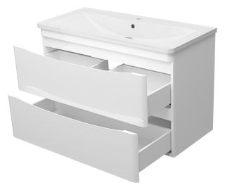 Подвесная тумба под раковину Misty Атлантик 100 см белый